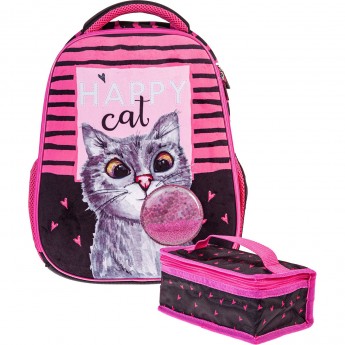 Рюкзак HATBER ERGONOMIC LIGHT BUBBLE CAT 1 отделение, 2 кармана и 1 потайной на спинке, в комплекте с термосумкой, 38х29х12,5 см Рюкзак HATBER ERGONOMIC LIGHT BUBBLE CAT 1 отделение, 2 кармана и 1 потайной на спинке, в комплекте с термосумкой, 38х29х12,5 см