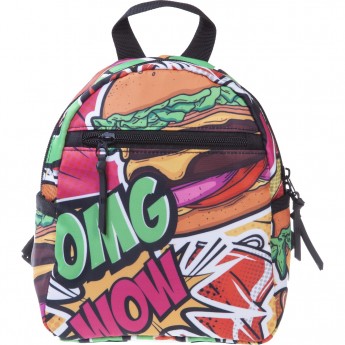 Рюкзак HATBER LOOK МММ...БУРГЕР! 1 отделение, 4 кармана, 22х19х12 см