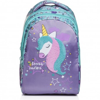 Рюкзак HATBER STREET DREAM UNICORN 3 отделения, 1 потайной карман на спинке, 41х28х21 см