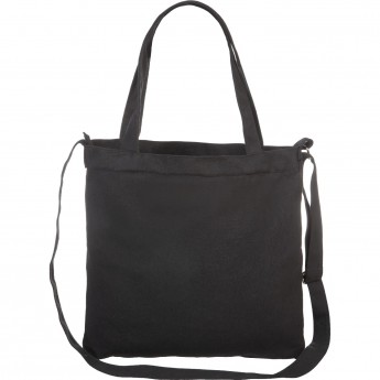 Сумка текстильная HATBER CASUAL 18х18х9см 2 отделениями и карманом BLACK
