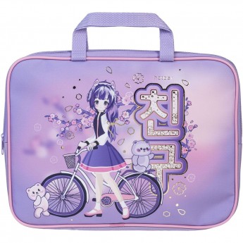 Сумка текстильная с ручками HATBER А4ф 350х265х40мм для тетрадей 3D Фольга Друг всегда рядом Сумка текстильная с ручками HATBER А4ф 350х265х40мм для тетрадей 3D Фольга Друг всегда рядом