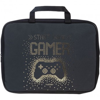 Сумка текстильная с ручками HATBER А4ф 350х265х40мм для тетрадей 3D Фольга Gamer Сумка текстильная с ручками HATBER А4ф 350х265х40мм для тетрадей 3D Фольга Gamer