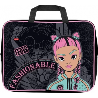 Сумка текстильная с ручками HATBER А4ф 350х265х40мм для тетрадей Angel bro Сумка текстильная с ручками HATBER А4ф 350х265х40мм для тетрадей Angel bro