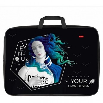 Сумка текстильная с ручками HATBER А4ф 350х265х40мм для тетрадей BLACK Сумка текстильная с ручками HATBER А4ф 350х265х40мм для тетрадей BLACK