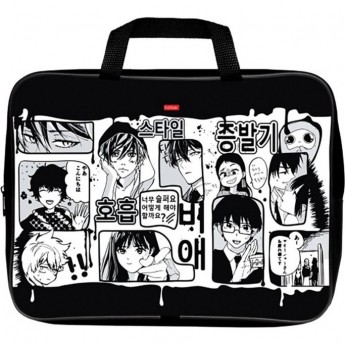 Сумка текстильная с ручками HATBER А4ф 350х265х40мм для тетрадей Комикс аниме