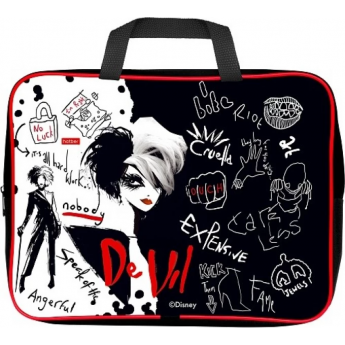 Сумка текстильная с ручками HATBER А4ф 350х265х40мм для тетрадей Круэлла