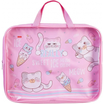 Сумка текстильная с ручками HATBER А4ф 350х265х40мм для тетрадей Зайки на полянке